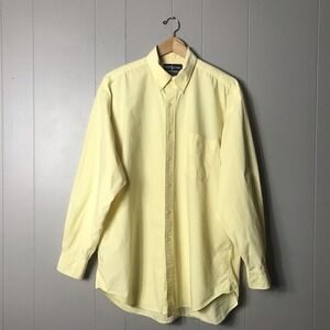 RALPH LAUREN CANARY YELLOW BIG BUTTON DOWN DRESS SHIRT MENS SIZE 16 1/2 34/35